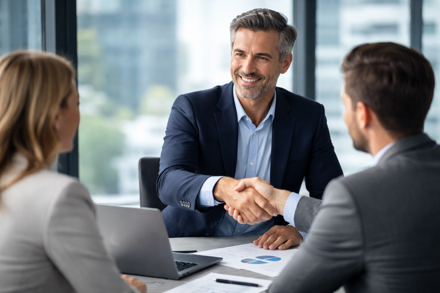 Beratungsgespräch mit Headhunter während eines Executive Search Prozesses